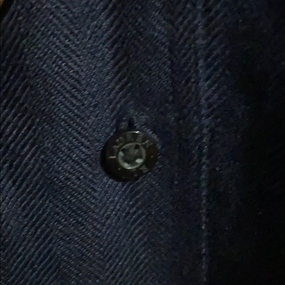 Lauren Ralph Lauren Plus Size Navy Linen Shirt - Picture 3 of 6